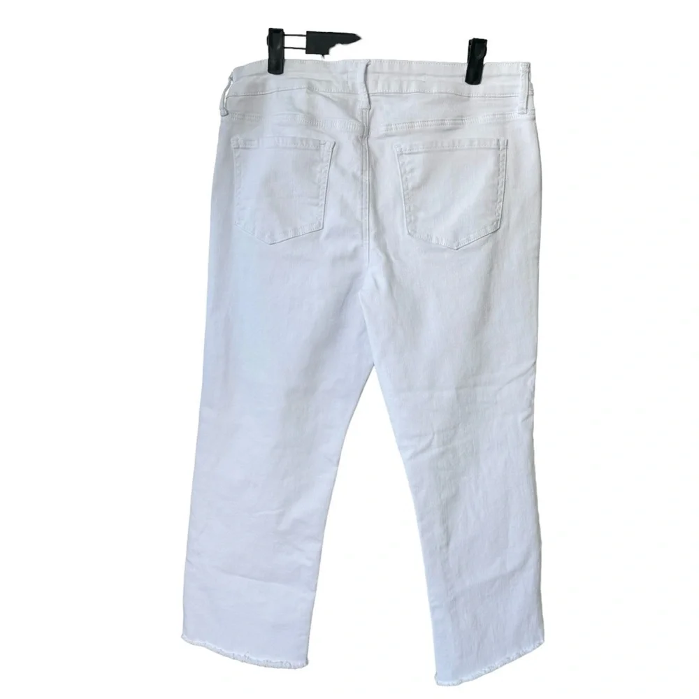 NYDJ White Women’s Jeans Marylin Straight size 10 raw edge